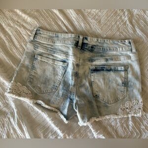 Stonewashed lace jean shorts maurices